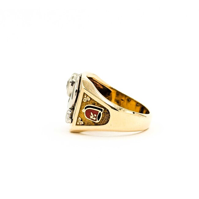 Ring Shriner .77ct Round Old Euro Diamond 14ky Sz9.5 10.92g 225030098