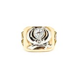  Ring Shriner .77ct Round Old Euro Diamond 14ky Sz9.5 10.92g 225030098