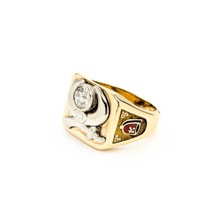 Ring Shriner .77ct Round Old Euro Diamond 14ky Sz9.5 10.92g 225030098