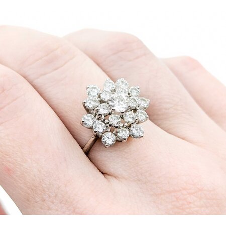 Ring Cluster 2.00ctw Round Diamonds 14kw 17x15.5 sz7.5 4.2g 225030140