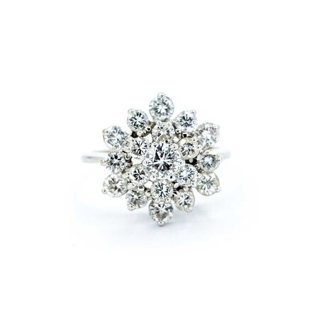 Ring Cluster 2.00ctw Round Diamonds 14kw 17x15.5 sz7.5 4.2g 225030140