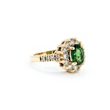  Ring Halo .84ctw Round Diamonds 1.50ctw Tourmaline 14ky 13.25x12.5 Sz7 6.47g 225030141