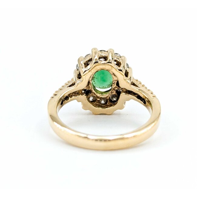 Ring Halo .84ctw Round Diamonds 1.50ctw Tourmaline 14ky 13.25x12.5 Sz7 6.47g 225030141