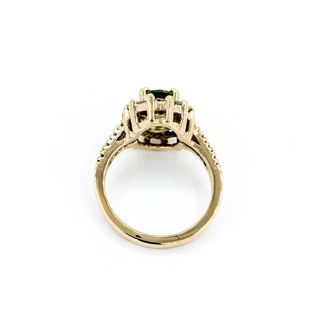 Ring Halo .84ctw Round Diamonds 1.50ctw Tourmaline 14ky 13.25x12.5 Sz7 6.47g 225030141