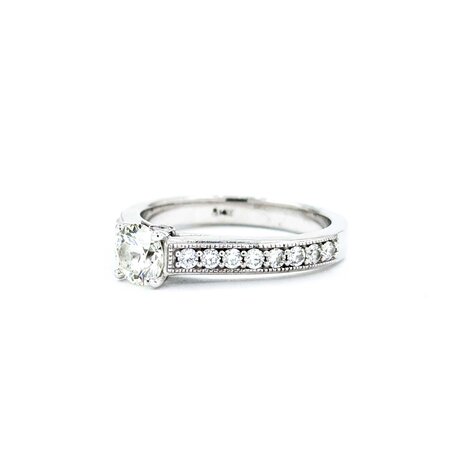 Ring GIA: 6183925358 0.57Ct Round Diamonds .48ctw 14kw 5.3mm sz6.25 4.4g 225030135