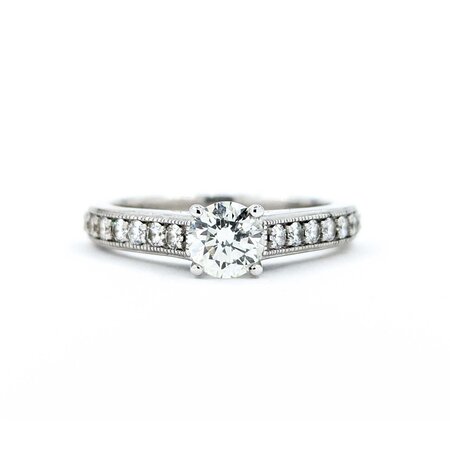 Ring GIA: 6183925358 0.57Ct Round Diamonds .48ctw 14kw 5.3mm sz6.25 4.4g 225030135