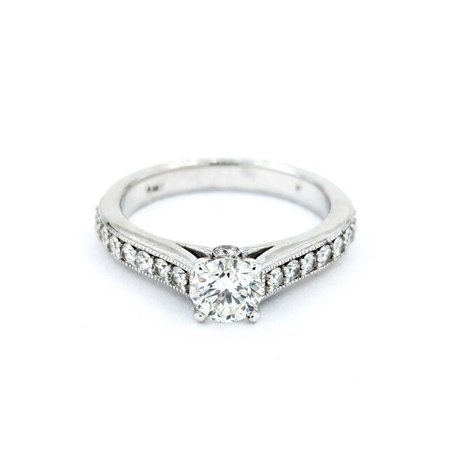 Ring GIA: 6183925358 0.57Ct Round Diamonds .48ctw 14kw 5.3mm sz7 4.4g 225030135