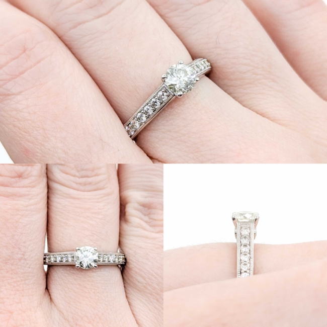 Ring GIA: 6183925358 0.57Ct Round Diamonds .48ctw 14kw 5.3mm sz7 4.4g 225030135