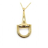 Pendant Horse Bit w/Chain 18ky 48x22.5mm 18" 6.95g 225030079