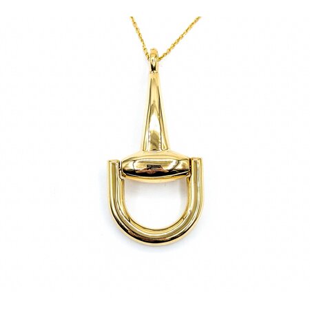 Pendant Horse Bit w/Chain 18ky 48x22.5mm 18" 6.95g 225030079