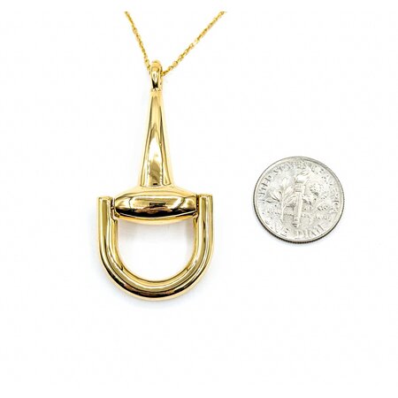 Pendant Horse Bit w/Chain 18ky 48x22.5mm 18" 6.95g 225030079