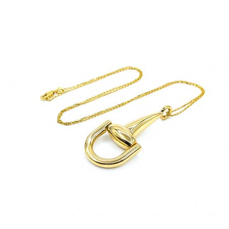 Pendant Horse Bit w/Chain 18ky 48x22.5mm 18" 6.95g 225030079