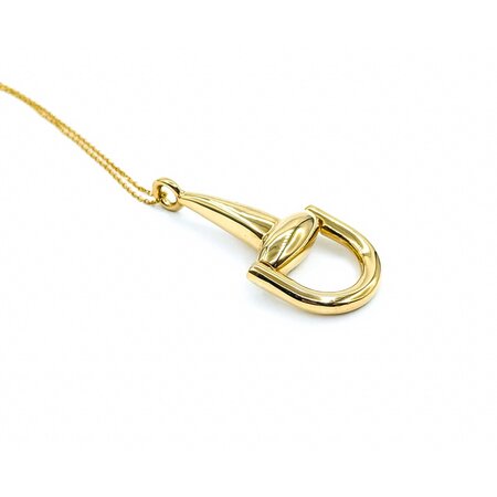 Pendant Horse Bit w/Chain 18ky 48x22.5mm 18" 6.95g 225030079