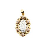 Necklace Virgin Mary Foilback CZ 10ky 1.05x.55" 1.38g 125030043
