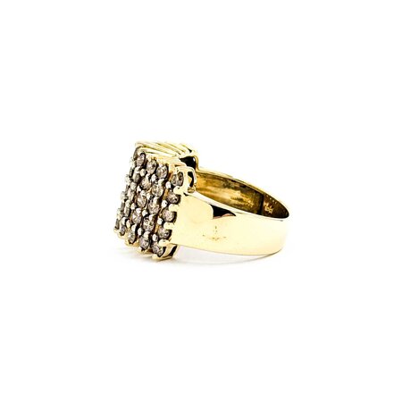 Ring Diamond Cluster 1.25ctw Round Diamonds 10ky Sz7 6g 225030099