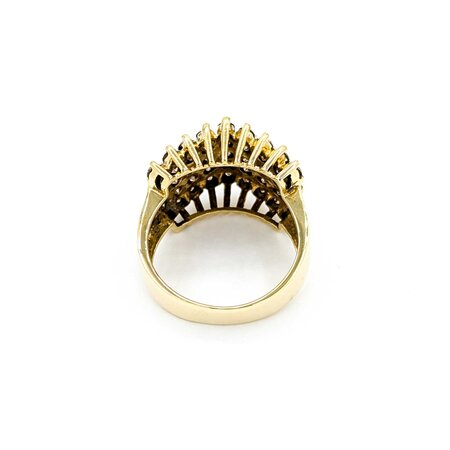 Ring Diamond Cluster 1.25ctw Round Diamonds 10ky Sz7 6g 225030099