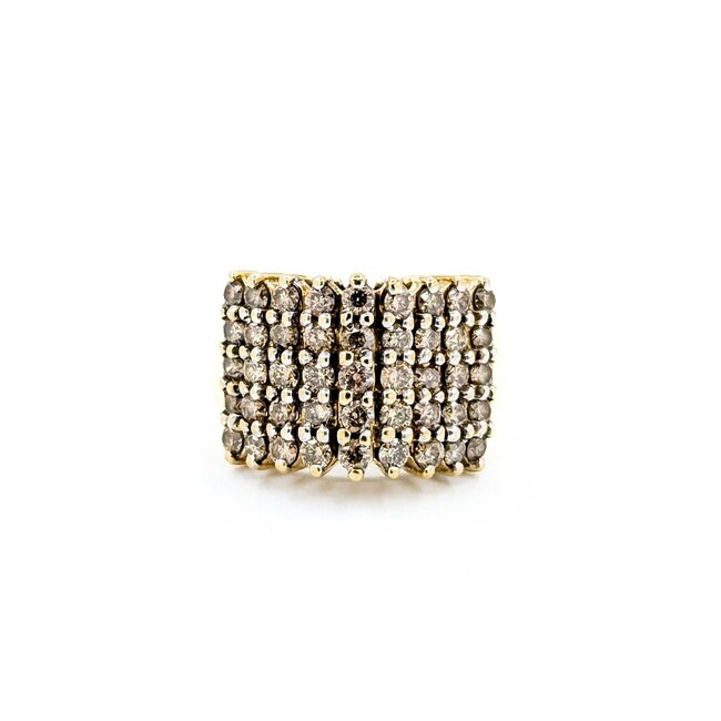 Ring Diamond Cluster 1.25ctw Round Diamonds 10ky Sz7 6g 225030099