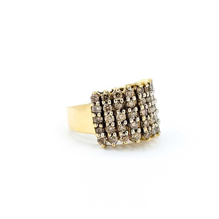Ring Diamond Cluster 1.25ctw Round Diamonds 10ky Sz7 6g 225030099