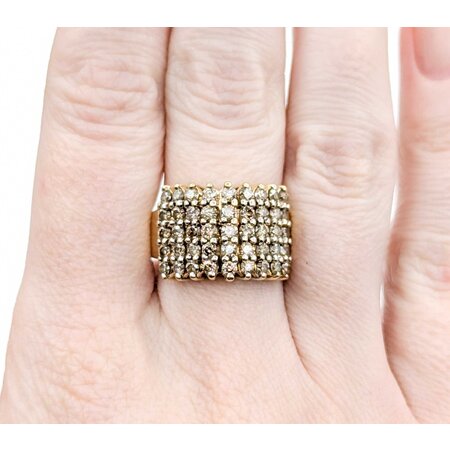 Ring Diamond Cluster 1.25ctw Round Diamonds 10ky Sz7 6g 225030099