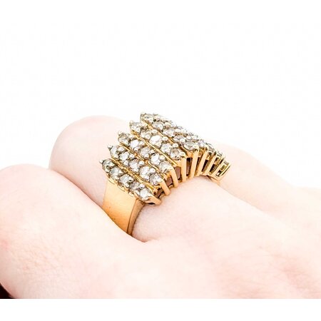 Ring Diamond Cluster 1.25ctw Round Diamonds 10ky Sz7 6g 225030099