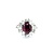 Ring Cocktail 1.00ctw Round & Marquise Diamonds 3.00ctw Garnet 14ky 20x16.5mm Sz7.5 7.15g 225030138