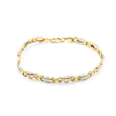 Bracelet Hearts 14ktri 7.5" 4.83g 225030069