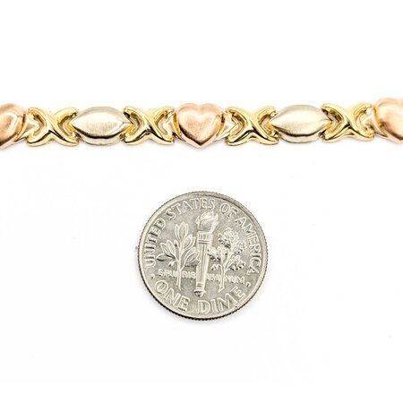Bracelet Hearts 14ktri 7.5" 4.83g 225030069