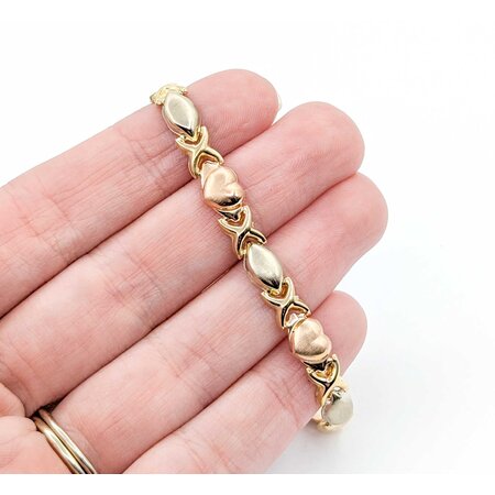 Bracelet Hearts 14ktri 7.5" 4.83g 225030069