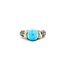 Ring Carlo Viani .38ctw Round 9mm Turquoise 14ky sz7 5.44g 225030121
