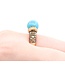 Ring Carlo Viani .38ctw Round 9mm Turquoise 14ky sz7 5.44g 225030121