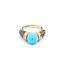 Ring Carlo Viani .38ctw Round 9mm Turquoise 14ky sz7 5.44g 225030121