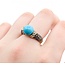 Ring Carlo Viani .38ctw Round 9mm Turquoise 14ky sz7 5.44g 225030121