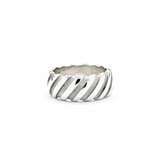  Ring Tiffany Grooved SS Sz7.5 7.78g 225030087