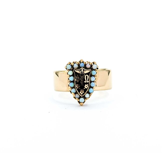 Ring Shield Psi Omega Fraternity 14ky 6.7mm Sz8 9.23g 225030139