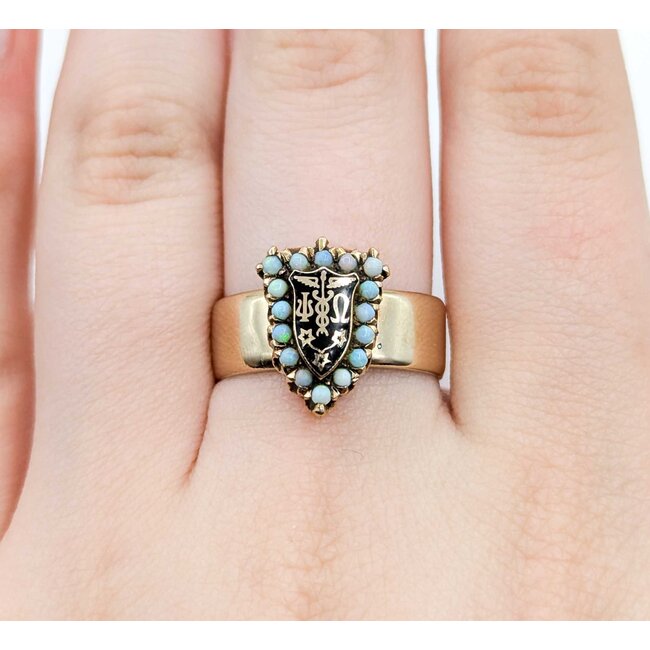 Ring Shield Psi Omega Fraternity 14ky 6.7mm Sz8 9.23g 225030139