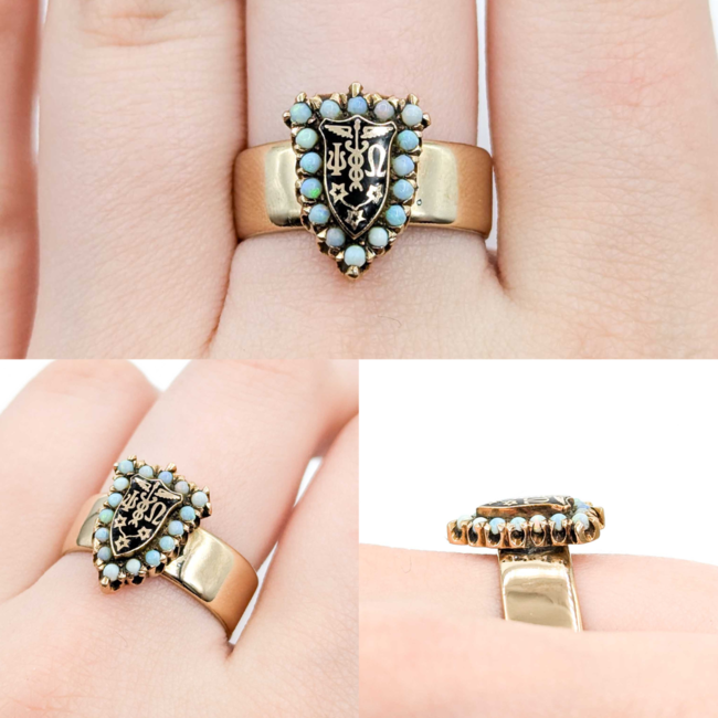 Ring Shield Psi Omega Fraternity 14ky 6.7mm Sz8 9.23g 225030139