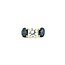 Ring 3 Stone 1.00ct Old Euro Diamond 1.90ctw Sapphire 18ky sz7 224100002