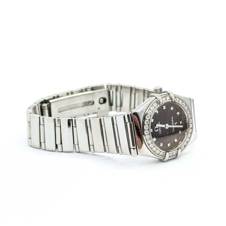 Watch Omega Constellation Black Dial .30ctw Round Diamonds 22.5mm Stainless Steel 6.5" Watch Only 224116620