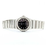  Watch Omega Constellation Black Dial .30ctw Round Diamonds 22.5mm Stainless Steel 6.5" Watch Only 224116620