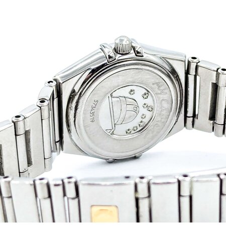 Watch Omega Constellation Black Dial .30ctw Round Diamonds 22.5mm Stainless Steel 6.5" Watch Only 224116620