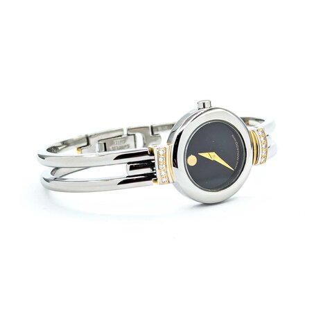 Watch Movado Diamond Two Tone 24mm Stainless Steel 6.5" Watch Only 224116619