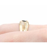  Ring Diamond Cut Gold 5mm Catseye 10ky Sz9 4.03g 225030101