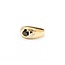 Ring Diamond Cut Gold 5mm Catseye 10ky Sz9 4.03g 225030101