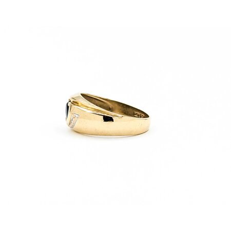 Ring Diamond Cut Gold 5mm Catseye 10ky Sz9 4.03g 225030101