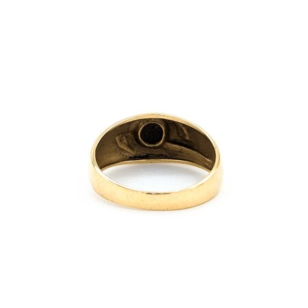 Ring Diamond Cut Gold 5mm Catseye 10ky Sz9 4.03g 225030101