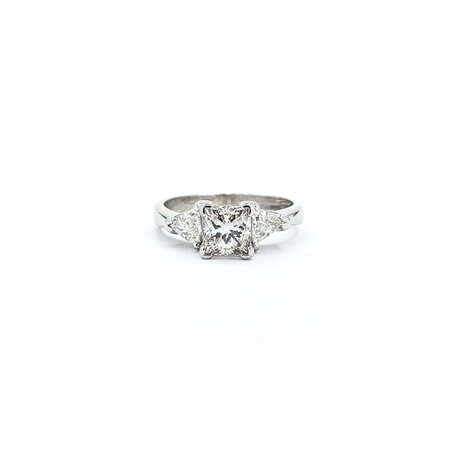 Ring Engagement GIA: 15627488 1.53ct Princess Diamond .66ctw Trillion Diamond Platinum Sz7 7.7g 225030044