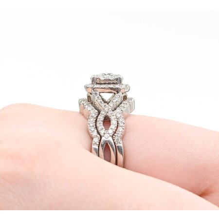 Ring Anniversary Set 1.00ctw Round Diamonds 14kw Sz7.5 10.34g 225030043