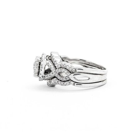 Ring Anniversary Set 1.00ctw Round Diamonds 14kw Sz7.5 10.34g 225030043