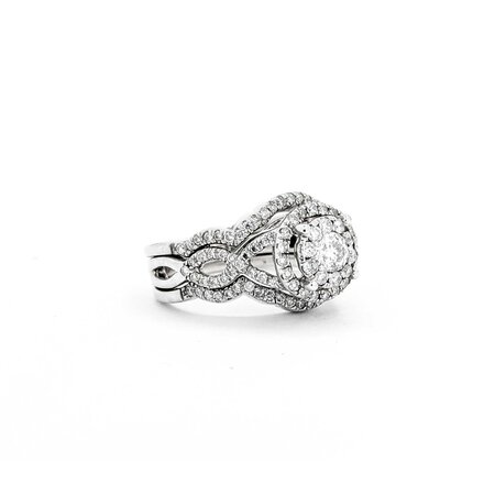 Ring Anniversary Set 1.00ctw Round Diamonds 14kw Sz7.5 10.34g 225030043