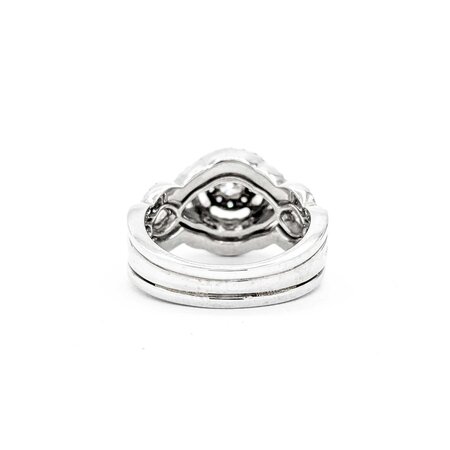 Ring Anniversary Set 1.00ctw Round Diamonds 14kw Sz7.5 10.34g 225030043
